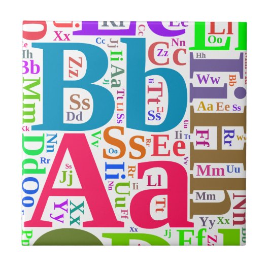 Carreau alphabet coloré (Devant)