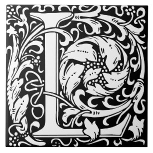 Carreau Alphabet floral Lettre L Carrelage
