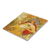 Carreau Alphonse Mucha Art Nouveau Automne (Côté)