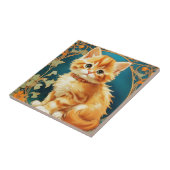 Carreau Alphonse Mucha Art Nouveau Chat (Côté)