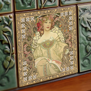 Carreau Alphonse Mucha Art Nouveau Vintage