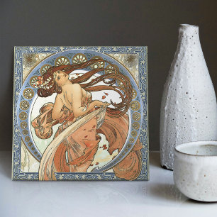 Carreau Alphonse Mucha "Danser" Art Nouveau Vintage