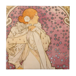 Carreau Alphonse Mucha La Dame Aux Camelias : Art Nouveau