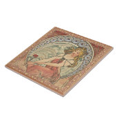 Carreau Alphonse Mucha La Peinture Art Nouveau Vintage (Côté)