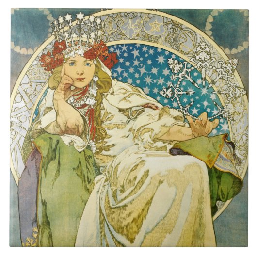 Carreau Alphonse Mucha Princess Hyacinth Art Nouveau (Devant)