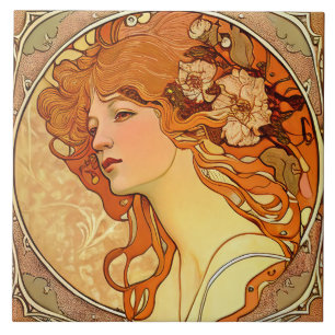 Carreau Alphonse Mucha Sarah Bernhardt Art Nouveau