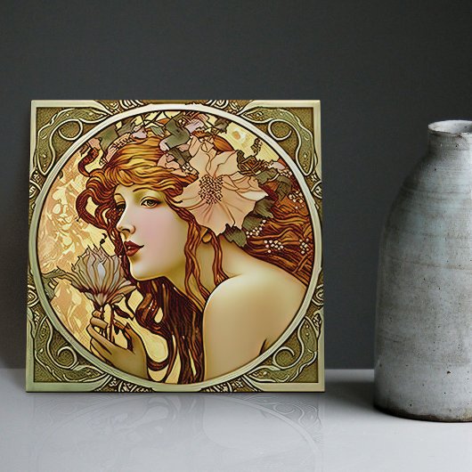 Carreau Alphonse Mucha Sarah Bernhardt Art Nouveau