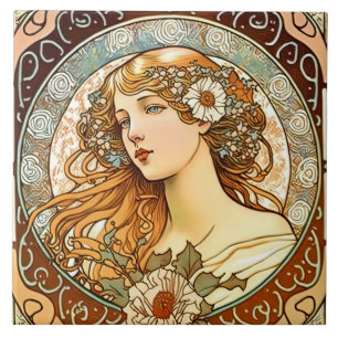 Carreau Alphonse Mucha Sarah Bernhardt Art Nouveau