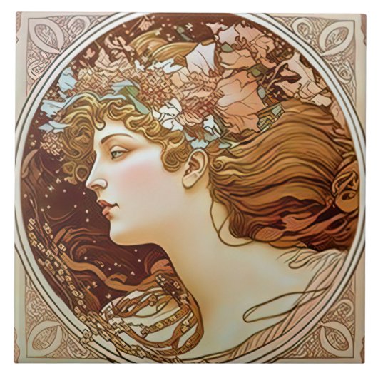 Carreau Alphonse Mucha Sarah Bernhardt Art Nouveau (Devant)
