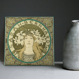 Carreau Alphonse Mucha Sarah Bernhardt Art Nouveau Vintage