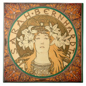 Carreau Alphonse Mucha Sarah Bernhardt Art Nouveau Vintage (Devant)