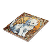 Carreau Alphonse Mucha Style Chat (Côté)