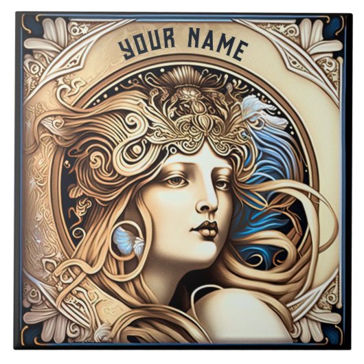 Carreau Alphonse Mucha Zodiac Décor Mur Art Nouveau (Devant)