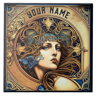 Carreau Alphonse Mucha Zodiac Décor Mur Art Nouveau Ceram