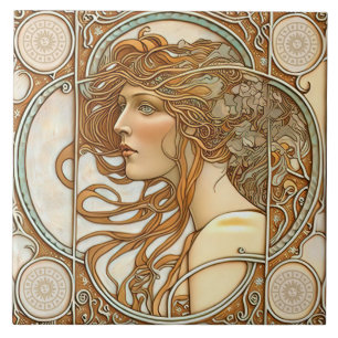 Carreau Alphonse Mucha Zodiac Décoration Murale Art Nouvea