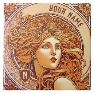 Carreau Alphonse Mucha Zodiac Décoration Murale Art Nouvea