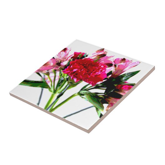 Carreau Alstroemeria rose (Côté)