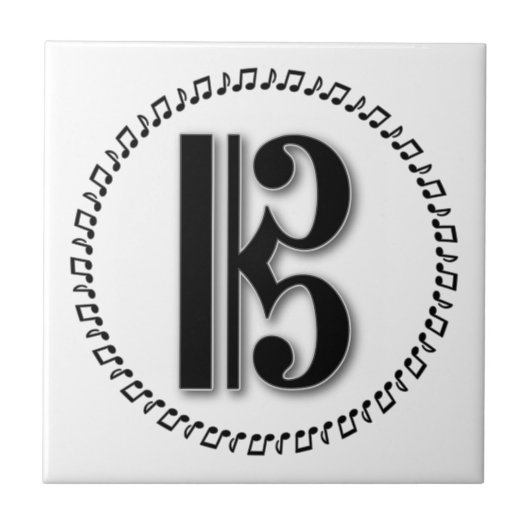 Carreau Alto ou Tenor Clef Music Note Design C Clef (Devant)