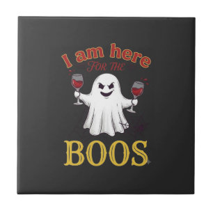 Carreau Am Here Boos Halloween Ghost Verres à Vin Araignée
