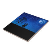 Carreau Amants sous une pleine lune (Côté)