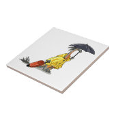 Carreau Amargasaurus Portant Un Parapluie Et Une Valise. (Côté)