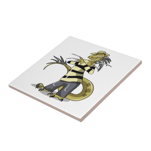 Carreau Amargasaurus Pose Comme Freddy Krueger. (Côté)