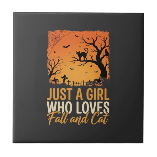 Carreau Amateur de chat Halloween Graphique de coucher de (Devant)