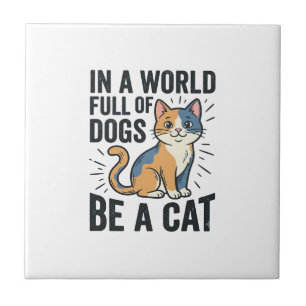 Carreau Amateur de chat vintage Soyez un chat conception g