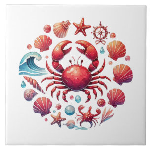 Carreau Amateurs de crabes de plage nautiques