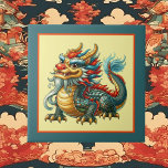 Carreau Amateurs de dragon chinois cool<br><div class="desc">Dragon chinois cool amoureux céramique</div>