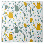 Carreau Amateurs de jardinage : arrosage, canettes, gants,<br><div class="desc">Découvrez le motif de ce joli jardinier sur cette jolie tuile en céramique. Utilisez-le dans votre cuisine ou dans votre jardin ou balcon.</div>