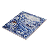 Carreau Amateurs méditerranéens bleu blanc (Côté)