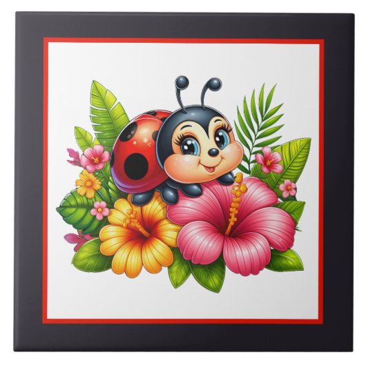 Carreau Amateurs mignons de coccinelle insecte (Devant)