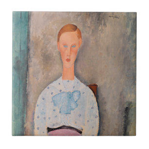 Carreau Amedeo Modigliani - Une fille avec une blouse Polk