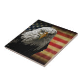 Carreau American Bald Eagle on Grunge Flag (Côté)