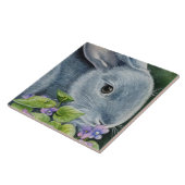 Carreau American Blue Rabbit en violet aquarelle Art (Côté)