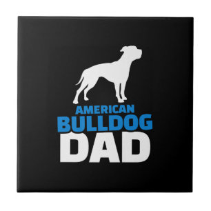 Carreau American Bulldog Dad Cadeau Premium pour Bulldog L