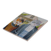 Carreau American Gothic Parody Painting Aquarelle Art (Côté)