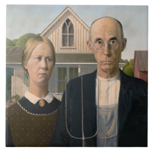 Carreau American Gothic : Vie rurale pauvre paysan