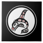 Carreau Amérindien Red Black Haida Art Killer Whale (Devant)