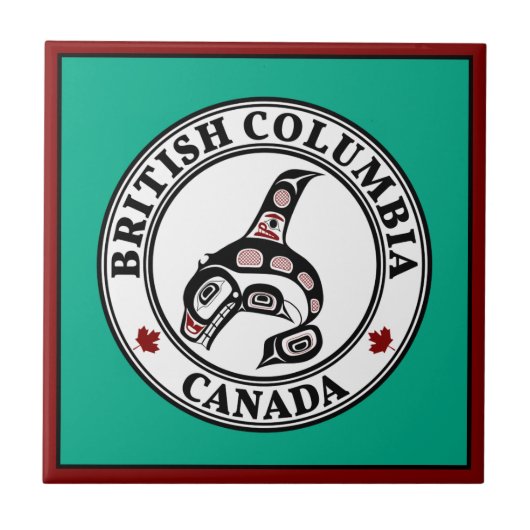 Carreau Amérindiens Rouges Noirs Haida Orca Tueur Whale (Devant)