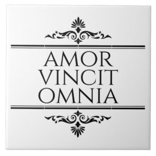 Carreau Amor Vincit Omnia Love conquiert Toutes Les Phrase