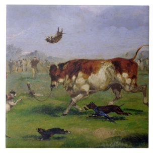 Carreau Amorce de Taureau (huile sur le papier étendu sur