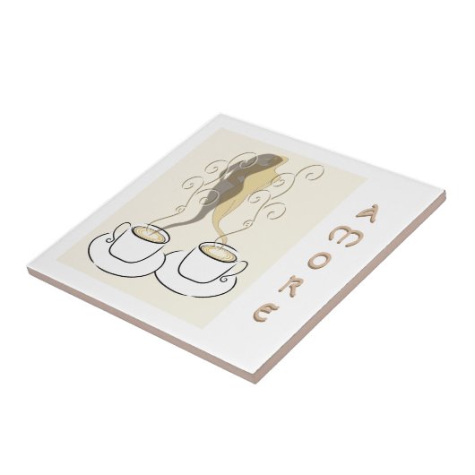 Carreau amore tasses de café tuile (Côté)