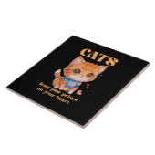 Carreau amour de chat mignon (Côté)