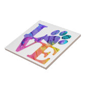 Carreau Amour Empreinte de patte - Cadeaux pour Amoureux d (Côté)