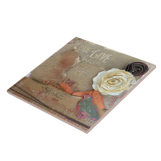 Carreau Amour multimédia mixte (Côté)