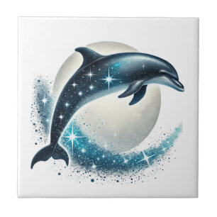Carreau Amoureux de dauphins de plage mignons