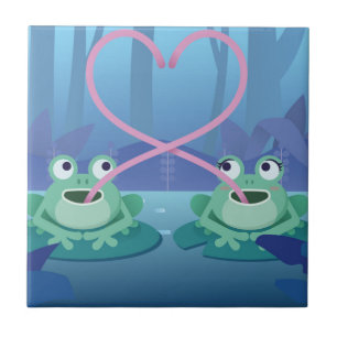 Carreau amoureux de grenouille du jour des valentines