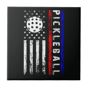 Carreau Amoureux de Pickleball Drapeau Américain 4 Juillet